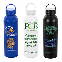 22 OZ Recycled Aluminum Bottle With Carry Lid